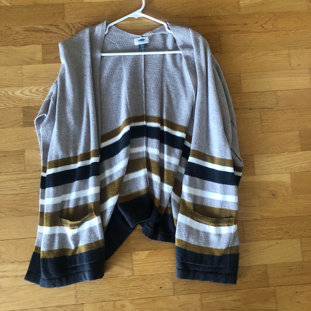 Old Navy Slouchy Striped Poncho Style Sweater